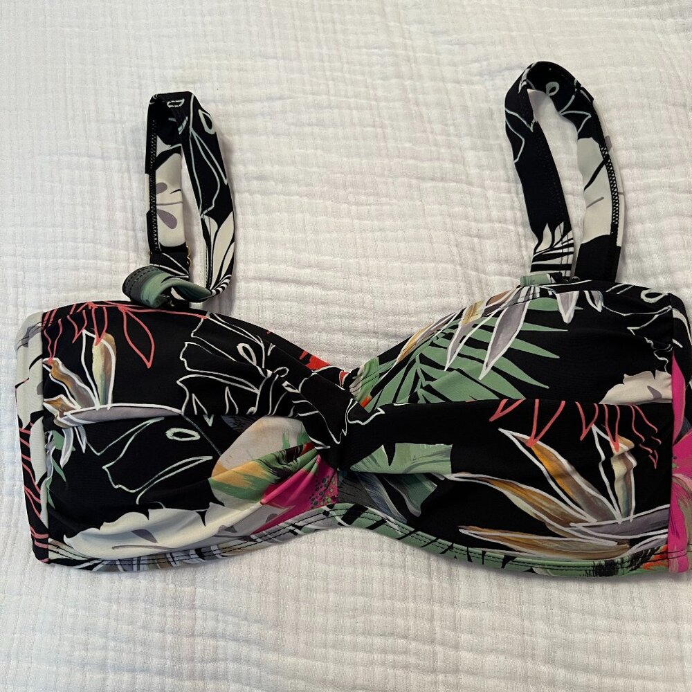 Swimsuits For All Bikini Top Black/Multi Size 8